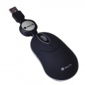 LAPTOP MOUSE WITH RETRACTABLE CABLE, BLACK COLOR