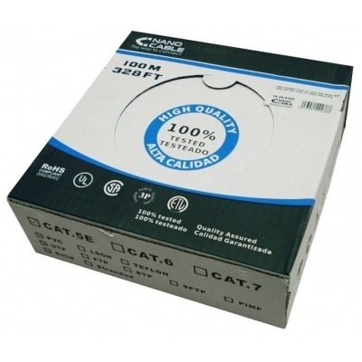 BOBINA DE CABLE NANOCABLE 10.20.0502 - RJ45 - CAT6 - UTP - AWG24 - 100M - GRIS