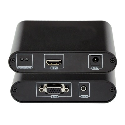 NANOCABLE CONVERSOR SVGA+AUDIO A HDMI CON ALIM., SVGA/H+JACK 3.5/H-HDMI/H, NEGRO