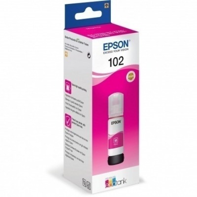 BOTELLA DE TINTA MAGENTA EPSON 102 ECOTANK - CONTENIDO 70 ML - COMPATIBILIDAD SEGÚN CARACTARISTICAS