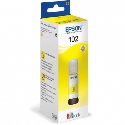 BOTELLA DE TINTA AMARILLO EPSON 102 ECOTANK - CONTENIDO 70 ML - COMPATIBILIDAD SEGÚN CARACTARISTICAS