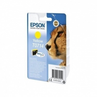 CARTUCHO TINTA AMARILLO EPSON T0714 - 5,5 ML - DURABRITE ULTRA - GUEPARDO