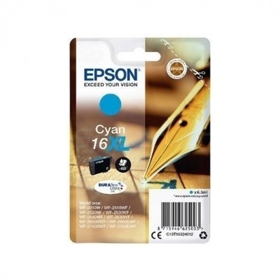 CARTUCHO EPSON ULTRA 16XL CIAN - 6.5ML - PARA IMPRESORA WF-2010W/WF-2510WF/WF-2520NF - PLUMA Y CRUCIGRAMA