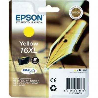 CARTUCHO TINTA EPSON ULTRA 16XL AMARILLO - 6.5ML - PARA IMPRESORA WF-2010W/WF-2510WF/WF-2520NF - PLUMA Y CRUCIGRAMA