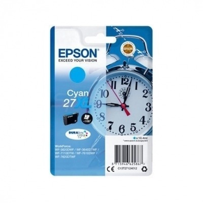 CARTUCHO CIAN EPSON 27XL DURABRITE - 10.4ML - DESPERTADOR - PARA WF-3620DWF / WF-3640DTWF / WF-7110DTW / WF-7610DWF / WF-7620DTWF