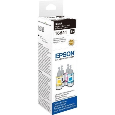 BOTELLA TINTA NEGRA EPSON T6641 - 70ML - COMPATIBLE CON ECOTANK ET-14000 / ET-2500 / ET-2550 / ET-4500 / L355 / L555