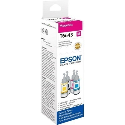 BOTELLA TINTA MAGENTA EPSON T6643 - 70ML - COMPATIBLE CON ECOTANK ET-14000 / ET-2500 / ET-2550 / ET-4500 / ET-4550 / L355 / L555