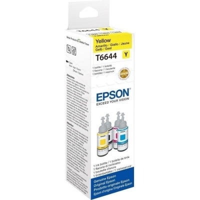 BOTELLA TINTA AMARILLA EPSON T6644 - 70ML - COMPATIBLE CON ECOTANK ET-14000 / ET-2500 / ET-2550 / ET-4500 / ET-4550 / L355 / L555