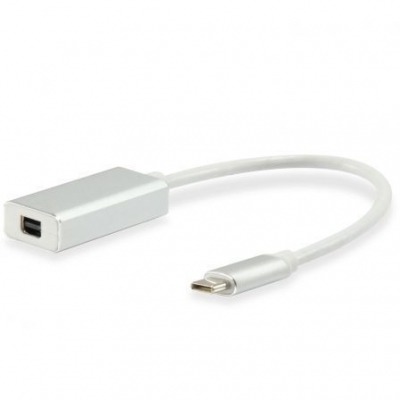 ADAPTADOR USB TIPO-C A MINI DISPLAYPORT EQUIP 133457 - CONECTOR USB TIPO-C MACHO A MINI DISPLAYPORT HEMBRA - CABLE 15 CM - BLANCO