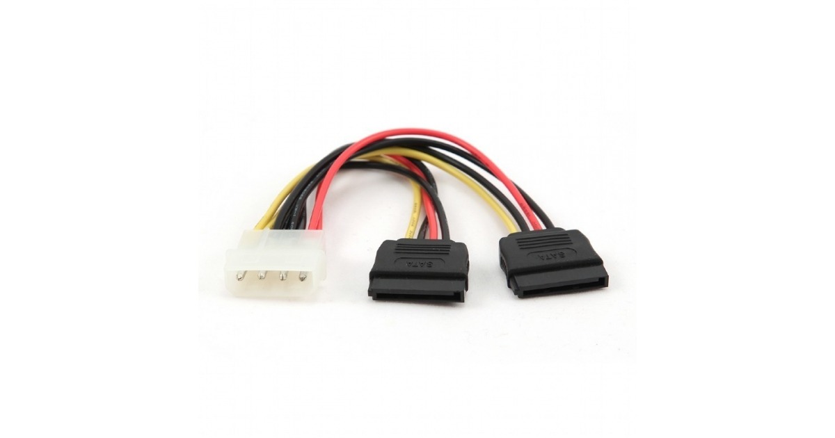 CABLE DE ALIMENTACIÓN GEMBIRD 5.25 MOLEX A DOBLE SATA 0.15M CC-SATA-PSY