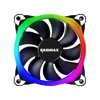 Ventilador para Caja 120mm, Raidmax NV-R120B RGB , 1200 RPM, Conexión a 3/4 Pines, silencioso