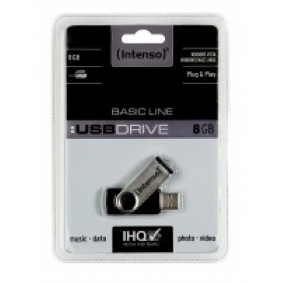 INTENSO PENDRIVE 8GB USB2.0 BASIC LINE NEGRO