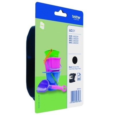 Brother LC221BKBP 260páginas Negro cartucho de tinta