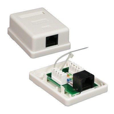 ROSETA DE SUPERFICIE PARA RJ45 CAT.6 1 TOMA, BLANCO