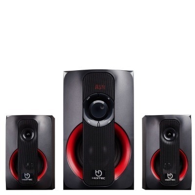 HIDITEC ALTAVOCES 2.1 BLUETOOTH H400 40W LECTOR USB ,SD Y ENTRADA AUX.RADIO FM COLOR NEGRO/ROJO