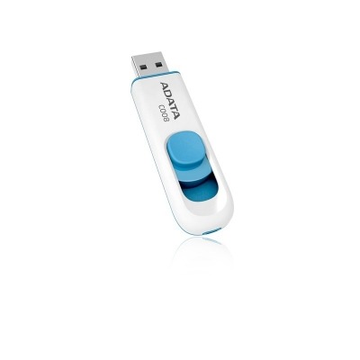 Memoria USB Adata C008, 64GB, USB 2.0, Azul/Blanco