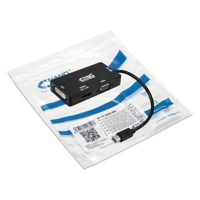 NANOCABLE CONVERSOR 3EN1 MINI DISPLAYPORT A VGA/DVI/HDMI 15CM NEGRO 10.16.3302-BK