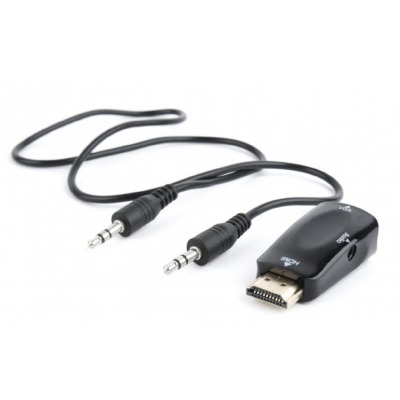 GEMBIRD CONVERSOR HDMI A VGA M/H + JACK 3.5 AUDIO NEGRO v.1.4 compatible