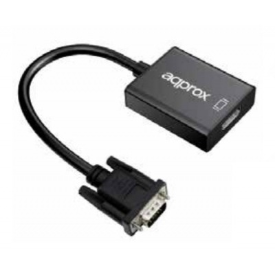 APPROX ADAPTADOR VGA A HDMI APPC25 CON ENTRADA DE AUDIO CONEXIONES VGA (IN) / JACK 3.5 (IN) / MICRO