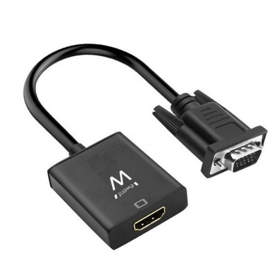 EWENT CABLE ADAPTADOR VGA A HDMI M/H 0.20 NEGRO