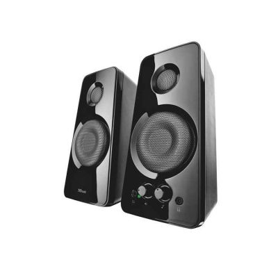 ALTAVOCES TRUST 2.0 TYTAN 18W RMS 36W MAX AUTOALIMENTADO USB CONEXION FRONTAL AURICULARES NEGRO 21560