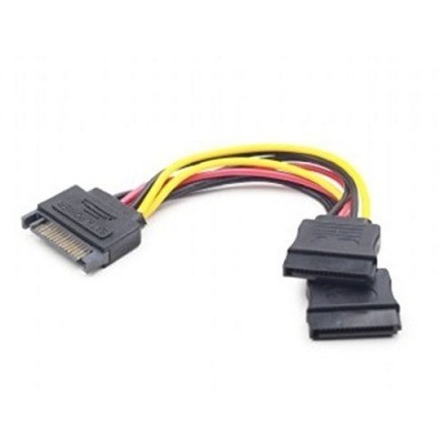 GEMBIRD CABLE BIFURCADOR SATA A DOBLE SATA M/H 0.15M NEGRO CC-SATAM2F-01
