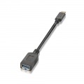 NANOCABLE CABLE USB3.1 GEN1 5GBPS 3A TIPO USB-C/M A USB A/H, NEGRO, 15 CM