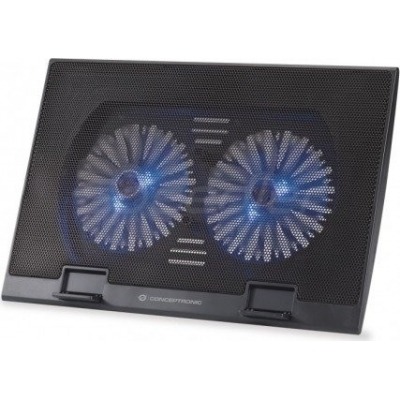 BASE REFRIGERACION PARA PORTATILES CONCEPTRONIC 2 VENTILADORES 125MM HASTA 17