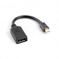 LANBERG ADAPTADOR MINI DISPLAYPORT MACHO A DISPLAYPORT HEMBRA AD-0003-BK RESOLUCIÓN HASTA 1920X1200 60HZ CABLE 12 CM NEGRO