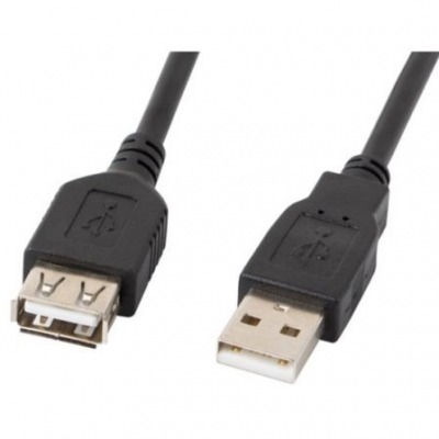 LANBERG CABLE ALARGADOR USB CA-USBE-10CC-0007-BK CONECTORES A-MACHO A-HEMBRA NEGRO 70 CENTÍMETROS