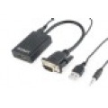 GEMBIRD ADAPTADOR VGA A HDMI CON AUDIO JACK  3.5MM 0.15M NEGRO A-VGA-HDMI-01