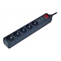 GEMBIRD REGLETA 5 TOMAS CON PROTECCION CABLE 3M NEGRO SPG5-C-10