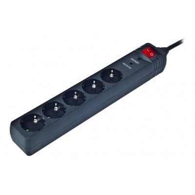 GEMBIRD REGLETA 5 TOMAS CON PROTECCION CABLE 3M NEGRO SPG5-C-10