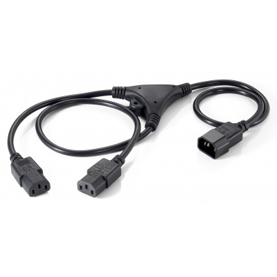 Equip 112210 cable de transmisión Negro 1,6 m C14 acoplador Acoplador C13 2 x