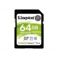 Kingston Canvas Select Plus - Tarjeta de memoria flash - 64 GB - Video Class V10 / UHS-I U1 / Class10 - SDXC UHS-I