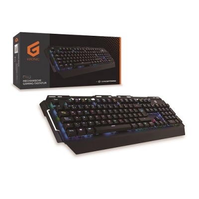TECLADO GAMING MECANICO CONCEPTRONIC KRONIC01 RETROILUMINADO RGB USB 8 TECLAS PROGRAMAS