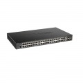 SWITCH SEMIGESTIONABLE D-LINK DGS-1250-52XMP 48P GIGA POE (370W) + 4P 10G SFP+ CAPACIDAD DE SWITCHING 176GBPS