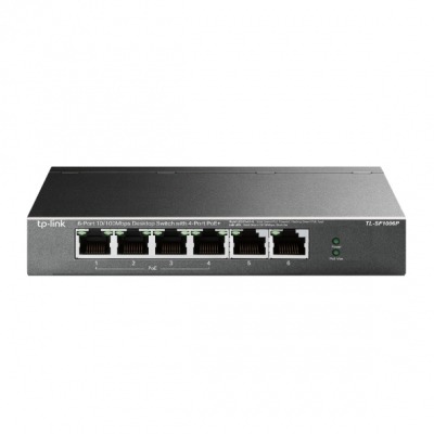 TP-LINK TL-SF1006P switch Fast Ethernet (10/100) Negro Energía sobre Ethernet (PoE)