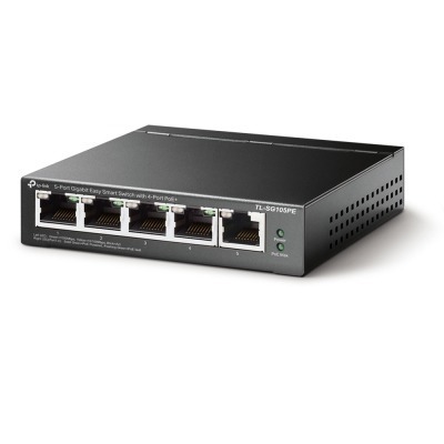 TP-LINK TL-SG105PE switch No administrado L2 Gigabit Ethernet (10/100/1000) Negro Energía sobre Ethernet (PoE)