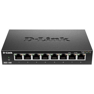 SWITCH NO GESTIONABLE D-LINK DGS-108GL 8P GIGA CARCASA METALICA SOBREMESA NO RACK