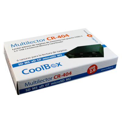 Lector interno de tarjetas Coolbox CR-404 (MS, MS Duo, SD, MMC, CF, CF II, XD, T-Flash, M2, USB 2.0)