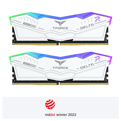 T-Force DELTA RGB DDR5 DESKTOP MEMORY WHITE 32GB(2x16GB) 5600MHz CL32