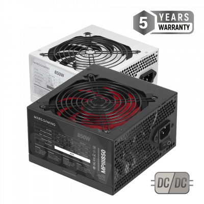 Fuente De Alimentacion Mars Gaming Mpiii 850w, Eficiencia 85% Pfc Activo Vent 12x12 14db Negro