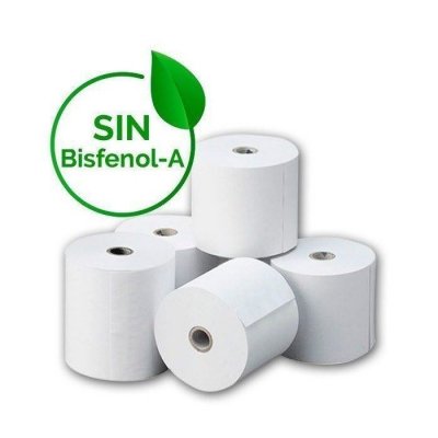 Papel térmico 80x80 LIBRE DE BISFENOL A (Pack de 5 rollos)