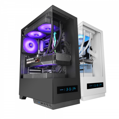 CAJA ATX SEMITORRE MARS GAMING MCPULSAR DOBLE CRISTAL TEMPLADO LCD FRONTAL GPU 332mm NEGRO