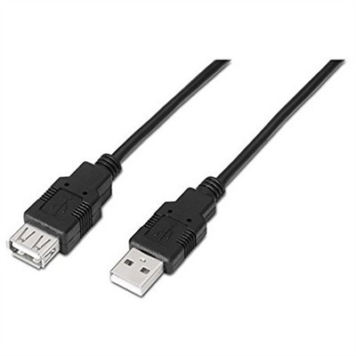 CABLE USB 2.0 TIPO-A M/H P NEGRO 1,8M