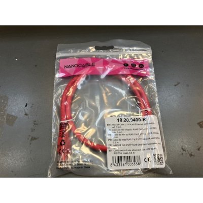 Cable Rj45 Cat5e UTP 0.5m Rojo