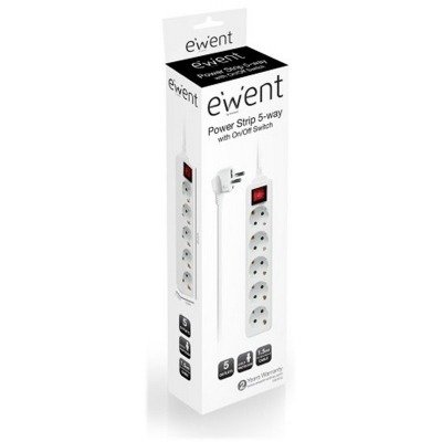 EWENT EW3916 Regleta 5 Tomas / 1 interruptor 1.5m