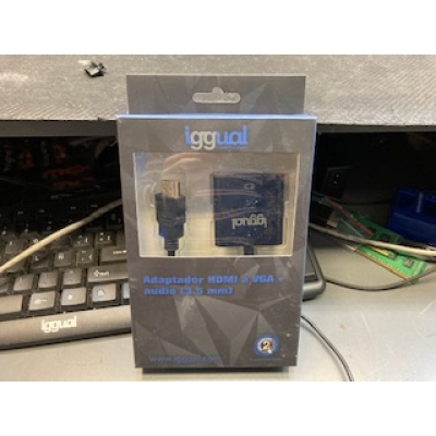 Adaptador HDMI a VGA + audio (3.5 mm)