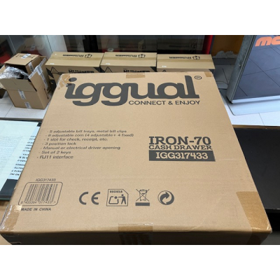 Cajón Portamonedas Iggual IRON-70 44.5cm 5+8 negro